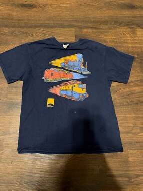 Vintage Cincinnati Museum Center Train Locomotive Graphic T-Shirt